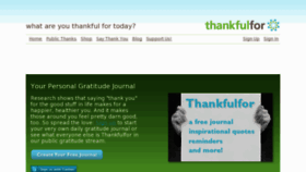 What Thankfulfor.com website looked like in 2012 (11 years ago)