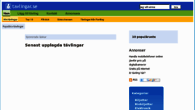 What Tavlingar.se website looked like in 2012 (11 years ago)
