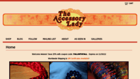 What Theaccessorylady.com website looked like in 2012 (11 years ago)