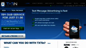 What Txtin.com website looked like in 2012 (11 years ago)