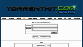 What Torrentkit.com website looked like in 2012 (11 years ago)