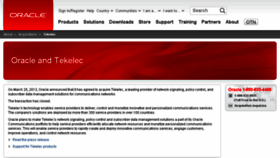 What Tekelec.com website looked like in 2014 (9 years ago)