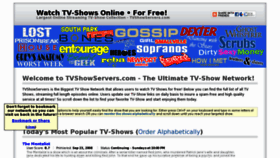 What Tvshowservers.com website looked like in 2015 (9 years ago)