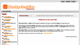 What The-lyrics-site.com website looked like in 2015 (9 years ago)