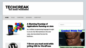 What Techcreak.com website looked like in 2015 (10 years ago)