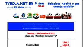 What Tvbola.net.br website looked like in 2015 (8 years ago)