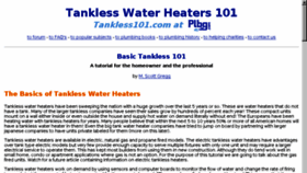 What Tankless101.com website looked like in 2015 (8 years ago)