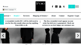 What Trikki.co.uk website looked like in 2016 (8 years ago)
