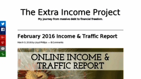 What Theextraincomeproject.com website looked like in 2016 (8 years ago)