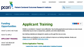 What Trainings.pcori.org website looked like in 2016 (8 years ago)
