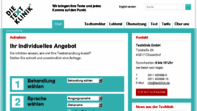 What Textklinik.de website looked like in 2016 (8 years ago)
