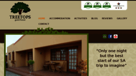 What Treetopsguesthouse.co.za website looked like in 2016 (8 years ago)