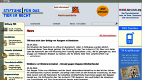 What Tierimrecht.org website looked like in 2016 (8 years ago)