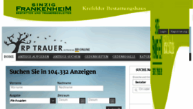 What Trauer.rp-online.de website looked like in 2016 (7 years ago)
