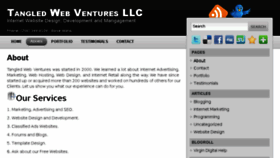What Tangledwebventures.com website looked like in 2016 (8 years ago)