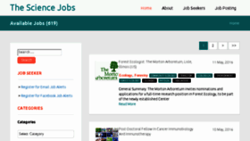 What Thesciencejobs.com website looked like in 2016 (7 years ago)
