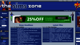 What Thesimszone.co.uk website looked like in 2016 (7 years ago)