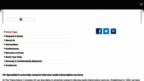What Thetranscription.co.uk website looked like in 2016 (7 years ago)