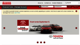 What Toyotafinancialservices.com website looked like in 2016 (7 years ago)