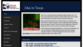 What Texaszika.org website looked like in 2016 (7 years ago)