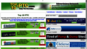 What Top10-ptc.com website looked like in 2016 (7 years ago)