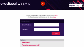 What Testwebmis.creditcall.com website looked like in 2016 (7 years ago)