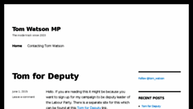 What Tom-watson.co.uk website looked like in 2016 (8 years ago)