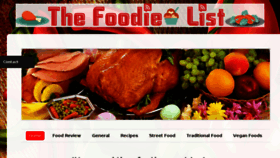 What Thefoodielist.co.uk website looked like in 2016 (7 years ago)