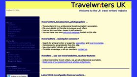 What Travelwriters.co.uk website looked like in 2016 (7 years ago)