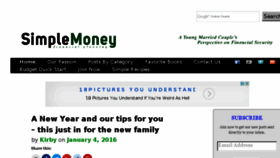 What Thesimplemoneyblog.com website looked like in 2016 (7 years ago)