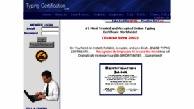 What Typingcertification.com website looked like in 2017 (7 years ago)