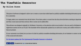 What Timetablegenerator.io website looked like in 2017 (7 years ago)