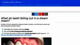 What Teethfallingoutdream.org website looked like in 2017 (7 years ago)