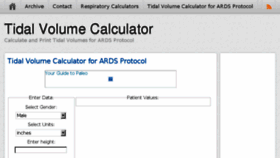 What Tidalvolumecalculator.com website looked like in 2017 (6 years ago)