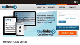 What Taplinks.com website looked like in 2017 (6 years ago)