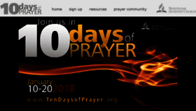 What Tendaysofprayer.org website looked like in 2017 (6 years ago)