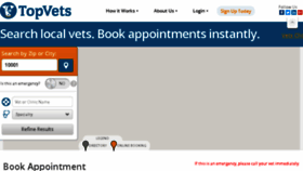 What Topvets.com website looked like in 2017 (6 years ago)