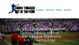 What Tobaccofreebaseball.org website looked like in 2017 (6 years ago)