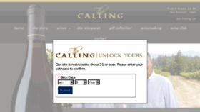 What Thecallingwine.com website looked like in 2017 (6 years ago)