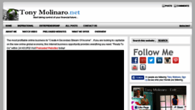 What Tonymolinaro.net website looked like in 2017 (6 years ago)