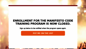 What Themanifestocode.com website looked like in 2017 (6 years ago)