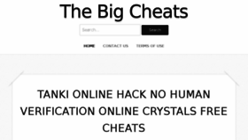 What Thebigcheats.com website looked like in 2017 (6 years ago)
