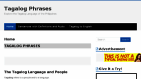 What Tagalogphrases.com website looked like in 2017 (6 years ago)
