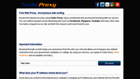 What Turbo-proxy.com website looked like in 2011 (12 years ago)