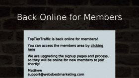 What Toptiertraffic.com website looked like in 2017 (6 years ago)