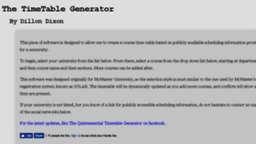 What Timetablegenerator.io website looked like in 2017 (6 years ago)