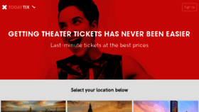 What Todaytix.com website looked like in 2018 (6 years ago)