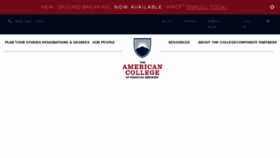 What Theamericancollege.edu website looked like in 2018 (6 years ago)