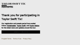 What Tickets.taylorswift.com website looked like in 2018 (6 years ago)