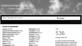 What Todesanzeigenportal.ch website looked like in 2018 (6 years ago)